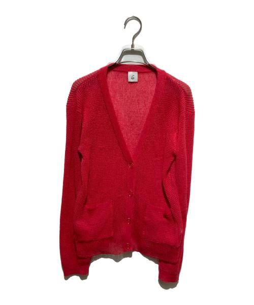6(ROKU) BEAUTY&YOUTH（ロク ビューティーアンドユース）6(ROKU) BEAUTY&YOUTH (ロク ビューティーアンドユース) SUKE TUCK CARDIGAN/シアーカーディガン レッド サイズ:不明の古着・服飾アイテム