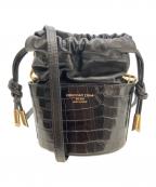 CHRISTIAN VILLAクリスチャンヴィラ）の古着「クロコ型押しバケツ型ショルダーバッグ」｜ブラック