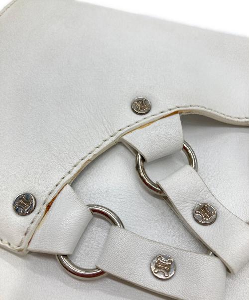 CELINE（セリーヌ）CELINE (セリーヌ) リングデザインショルダーバッグ ホワイトの古着・服飾アイテム