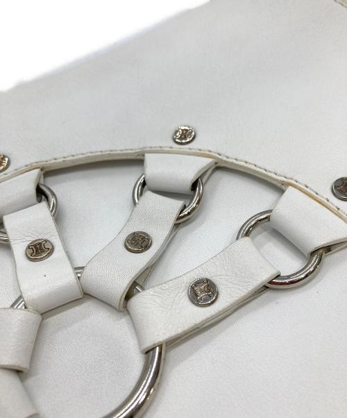 CELINE（セリーヌ）CELINE (セリーヌ) リングデザインショルダーバッグ ホワイトの古着・服飾アイテム