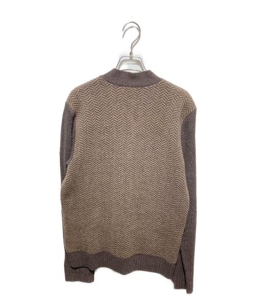 RRL（ダブルアールエル）RRL (ダブルアールエル) カシミヤ混ヘリンボーンニットカーディガン ブラウン サイズ:Mの古着・服飾アイテム