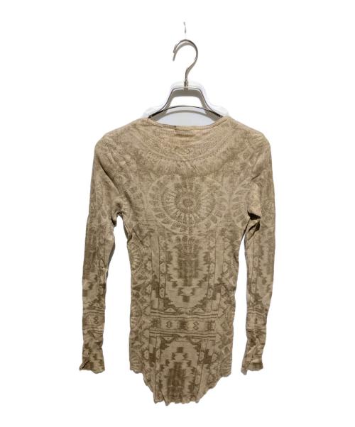 goa（ゴア）goa (ゴア) y2k 総柄ロングカットソー ベージュ サイズ:不明の古着・服飾アイテム