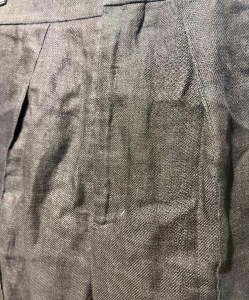 ebure（エブール）EBURE (エブール) リネンベルテッドタックパンツ ブラウン サイズ:36の古着・服飾アイテム