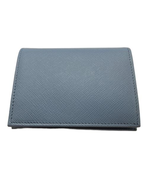 PRADA（プラダ）PRADA (プラダ) サフィアーノトライアングル 財布 スカイブルーの古着・服飾アイテム