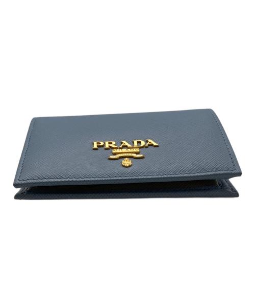 PRADA（プラダ）PRADA (プラダ) サフィアーノトライアングル 財布 スカイブルーの古着・服飾アイテム