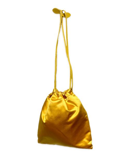 MIU MIU（ミュウミュウ）MIU MIU (ミュウミュウ) フロントロゴサテンポーチ イエローの古着・服飾アイテム