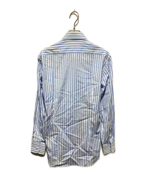 FAIRFAX（フェアファックス）FAIRFAX (フェアファックス) THOMAS MASON (トーマスメイソン) ストライプシャツ ブルー サイズ:14/37の古着・服飾アイテム