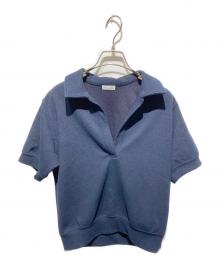 STEVEN ALAN（スティーブンアラン）の古着「ブークレ ダンボール スキッパー ネック プルオーバー」｜ネイビー