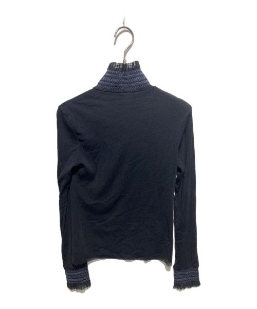 VIVIENNE TAM（ヴィヴィアンタム）VIVIENNE TAM (ヴィヴィアンタム) パワーネットハイネックデザインカットソー ブラックの古着・服飾アイテム