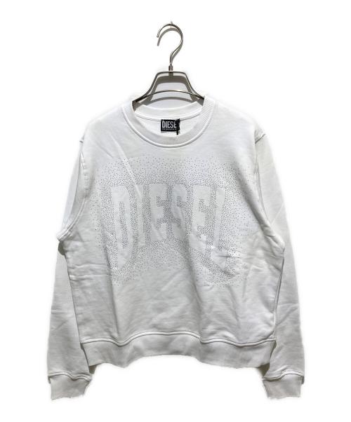 DIESEL（ディーゼル）DIESEL (ディーゼル) 装飾ロゴスウェット ホワイト サイズ:L 未使用品の古着・服飾アイテム