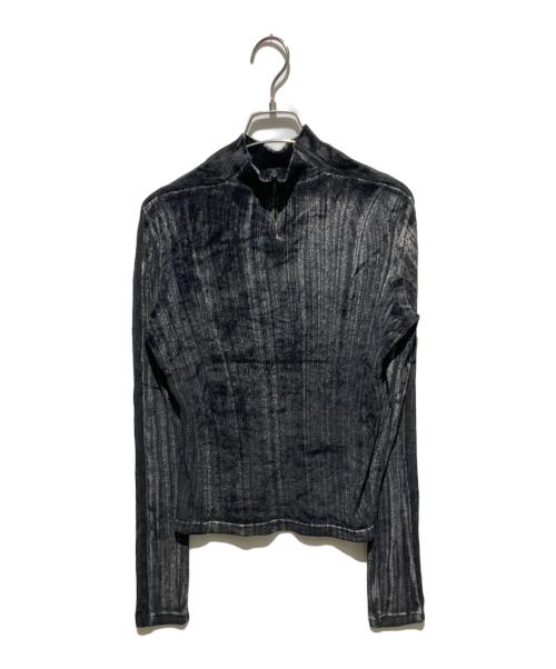 DIESEL（ディーゼル）DIESEL (ディーゼル) ロゴ刺繍ハイネックカットソー/Shirt T-SLIMY TOP ブラック サイズ:L 未使用品の古着・服飾アイテム
