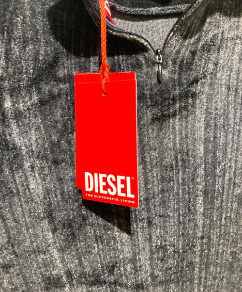 DIESEL（ディーゼル）DIESEL (ディーゼル) ロゴ刺繍ハイネックカットソー/Shirt T-SLIMY TOP ブラック サイズ:L 未使用品の古着・服飾アイテム