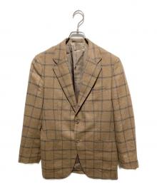 SHIPS×LORO PIANA（シップス×ロロピアーナ）の古着「3Bチェックテーラードジャケット」｜ベージュ