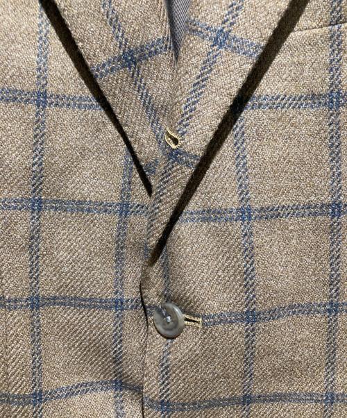 SHIPS（シップス）SHIPS (シップス) LORO PIANA (ロロピアーナ) 3Bチェックテーラードジャケット ベージュ サイズ:44の古着・服飾アイテム