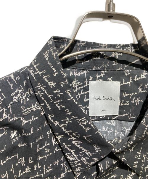 PAUL SMITH（ポールスミス）Paul Smith (ポールスミス) 英字プリント総柄シャツ ブラック サイズ:Lの古着・服飾アイテム