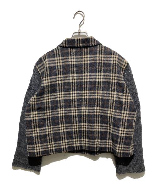 HAI SPORTING GEAR（ハイスポーティングギア）hai sporting gear (ハイスポーツギア) ニット切替チェックジャケット ブラウン サイズ:154-162の古着・服飾アイテム