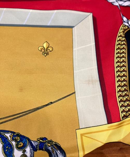 HERMES（エルメス）HERMES (エルメス) カレ90GRAND APPARAT/盛装の馬 イエロー×レッドの古着・服飾アイテム