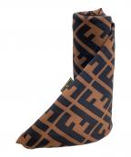 FENDIフェンディ）の古着「ズッカ柄スカーフ」｜ブラック×ブラウン