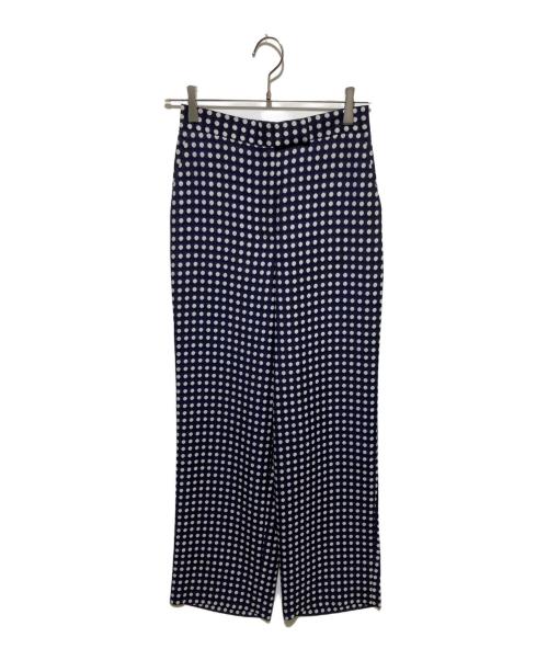 TOMORROW LAND（トゥモローランド）TOMORROW LAND (トゥモローランド) ドレーピードット ストレートパンツ ホワイト×ネイビー サイズ:34の古着・服飾アイテム