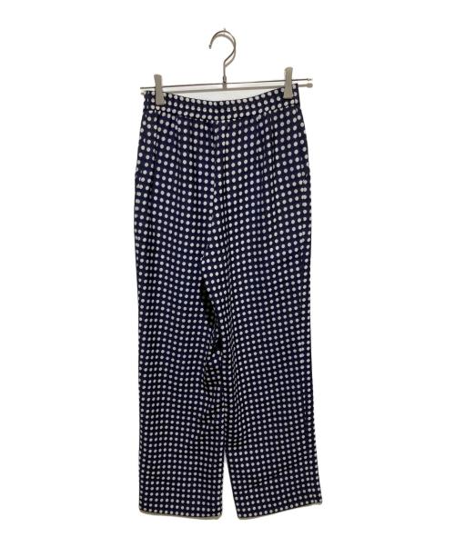 TOMORROW LAND（トゥモローランド）TOMORROW LAND (トゥモローランド) ドレーピードット ストレートパンツ ホワイト×ネイビー サイズ:34の古着・服飾アイテム