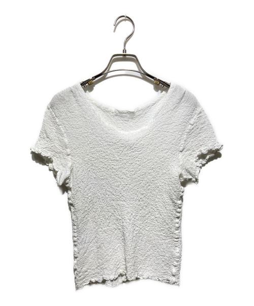 me ISSEY MIYAKE（ミーイッセイ ミヤケ）me ISSEY MIYAKE (ミーイッセイ ミヤケ) カリフラワープリー半袖カットソー ホワイト サイズ:FREEの古着・服飾アイテム