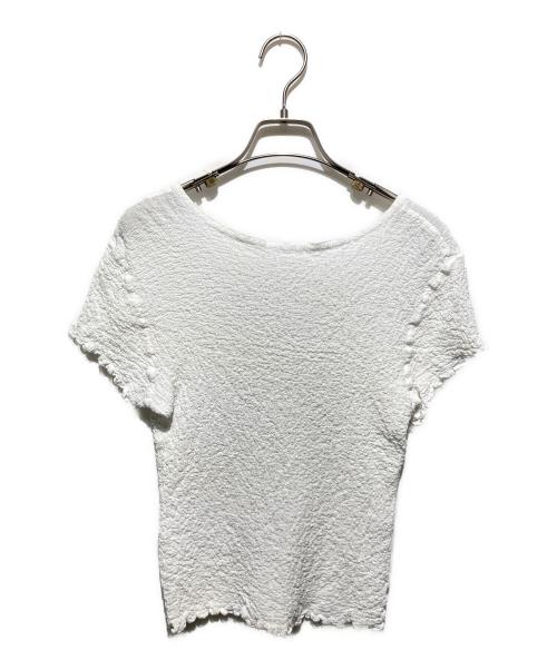 me ISSEY MIYAKE（ミーイッセイ ミヤケ）me ISSEY MIYAKE (ミーイッセイ ミヤケ) カリフラワープリー半袖カットソー ホワイト サイズ:FREEの古着・服飾アイテム