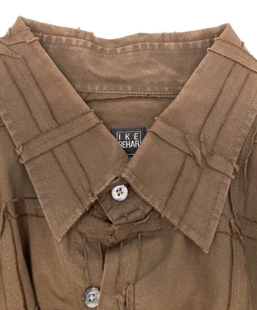 IKE BEHAR（アイクベーハ）IKE BEHAR (アイクベーハ) デザインシャツ ブラウン サイズ:XLの古着・服飾アイテム