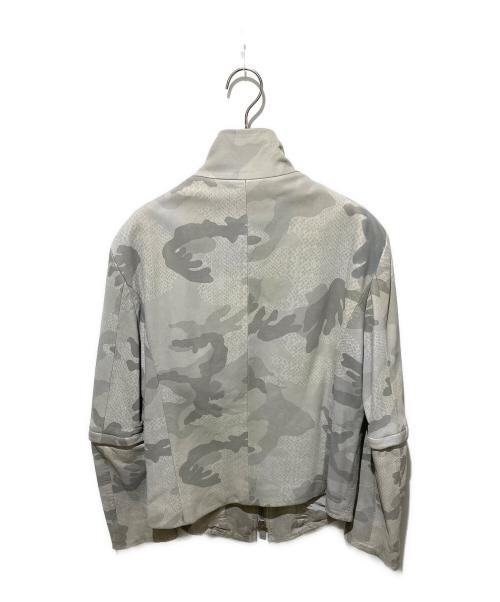 EMPORIO ARMANI（エンポリオ アルマーニ）EMPORIO ARMANI (エンポリオ アルマーニ) カモフラレザージャケット グレー サイズ:46の古着・服飾アイテム