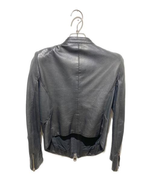 L.G.B（ルグランブルー）L.G.B (ルグランブルー) パンチングレザーナポレオンジャケット/CAVALRY 3/4 ブラックの古着・服飾アイテム