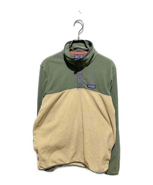 Patagonia（パタゴニア）Patagonia (パタゴニア) SP20 Micro D Snap-T Fleece Pullover ベージュ×グリーン サイズ:Sの古着・服飾アイテム