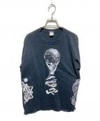 GILDANギルダン）の古着「M.C.Escher 騙し絵ロングスリーブTシャツ」｜ブラック