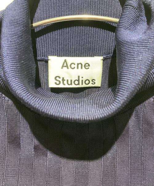 Acne studios（アクネ ストゥディオズ）Acne studios (アクネ ストゥディオズ) レーヨンリブタートルニット パープル サイズ:XXSの古着・服飾アイテム