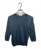 JIL SANDERジルサンダー）の古着「イタリア製 Vネックコットンニット」｜ブラック