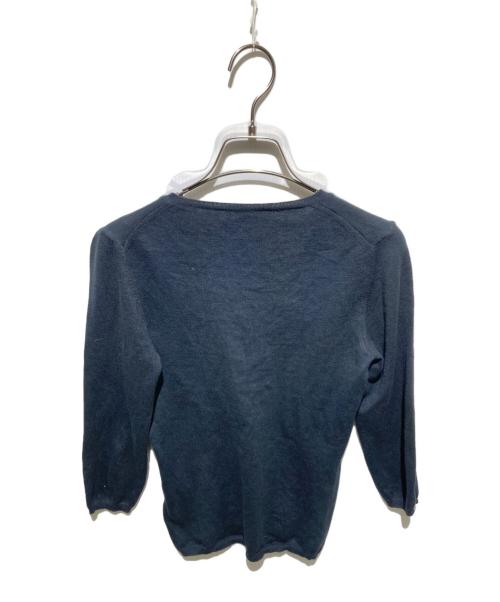 JIL SANDER（ジルサンダー）JIL SANDER (ジルサンダー) イタリア製 Vネックコットンニット ブラック サイズ:34の古着・服飾アイテム