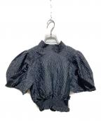 Sister Janeシスタージェーン）の古着「Chelsea Jacquard Pleat Top/チェルシージャガードプリーツトップ」｜ブラック