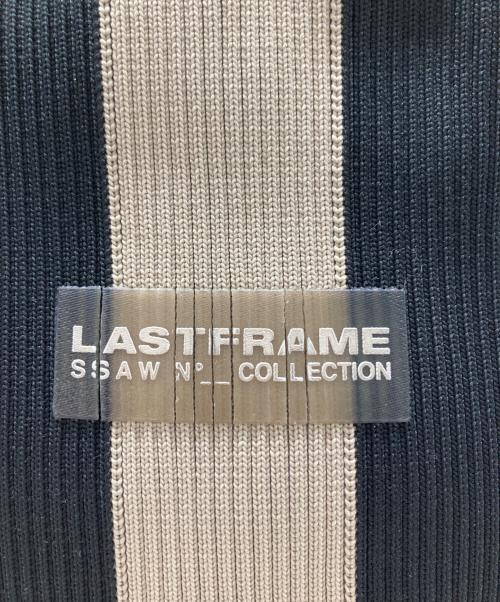 LASTFRAME（ラストフレーム）LASTFRAME (ラストフレーム) ストライプマーケットバッグ ブラック×ベージュの古着・服飾アイテム