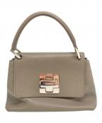 HIROFUヒロフ）の古着「ターンロックレザーハンドバッグ」｜グレー