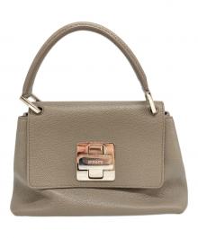 HIROFU（ヒロフ）の古着「ターンロックレザーハンドバッグ」｜グレー