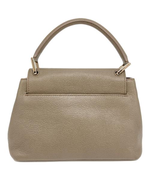 HIROFU（ヒロフ）HIROFU (ヒロフ) ターンロックレザーハンドバッグ グレーの古着・服飾アイテム