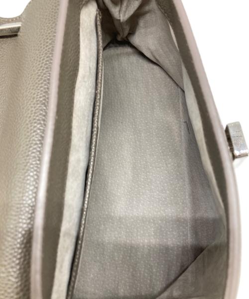 HIROFU（ヒロフ）HIROFU (ヒロフ) ターンロックレザーハンドバッグ グレーの古着・服飾アイテム