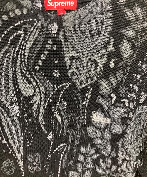 SUPREME（シュプリーム）SUPREME (シュプリーム) 24SS Printed Paisley Sweater ホワイト×ブラック サイズ:Lの古着・服飾アイテム