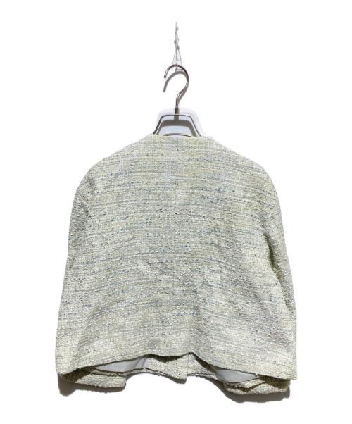 theory luxe（セオリーリュクス）theory luxe (セオリーリュクス) ツイードクロップドジャケット グリーン サイズ:38の古着・服飾アイテム