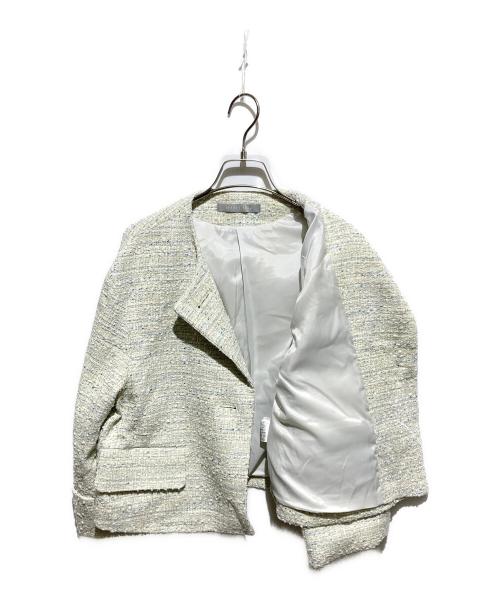 theory luxe（セオリーリュクス）theory luxe (セオリーリュクス) ツイードクロップドジャケット グリーン サイズ:38の古着・服飾アイテム