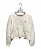 FRED PERRYフレッドペリー）の古着「【別注】Fluffy Crewneck Knit Cardigan」｜アイボリー