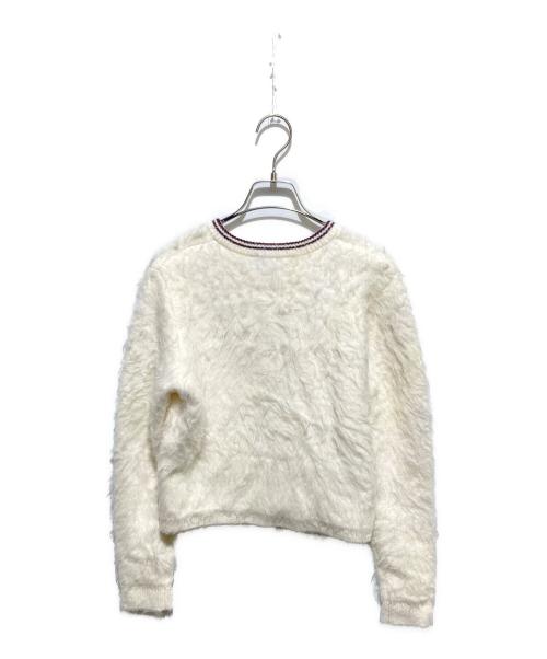 FRED PERRY（フレッドペリー）FRED PERRY (フレッドペリー) 【別注】Fluffy Crewneck Knit Cardigan アイボリー サイズ:160-166の古着・服飾アイテム