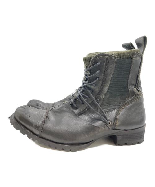 Alfredo BANNISTER（アルフレッドバニスター）Alfredo BANNISTER (アルフレッドバニスター) アーカイブニットレイヤードブーツ ブラック サイズ:42の古着・服飾アイテム