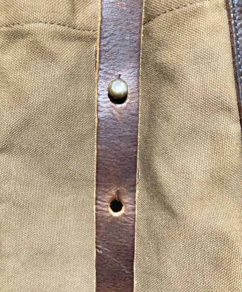 RRL（ダブルアールエル）RRL (ダブルアールエル) イタリア製レザーキャンバストートバッグ ブラウンの古着・服飾アイテム