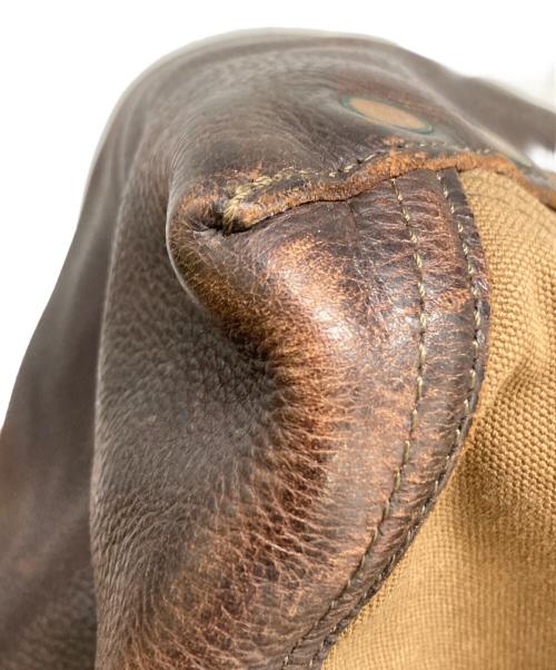 RRL（ダブルアールエル）RRL (ダブルアールエル) イタリア製レザーキャンバストートバッグ ブラウンの古着・服飾アイテム