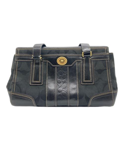 COACH（コーチ）COACH (コーチ) シグネチャーハンドバッグ ブラックの古着・服飾アイテム