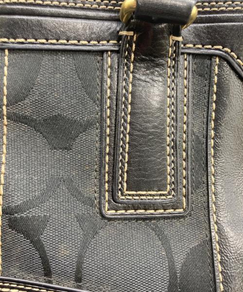 COACH（コーチ）COACH (コーチ) シグネチャーハンドバッグ ブラックの古着・服飾アイテム